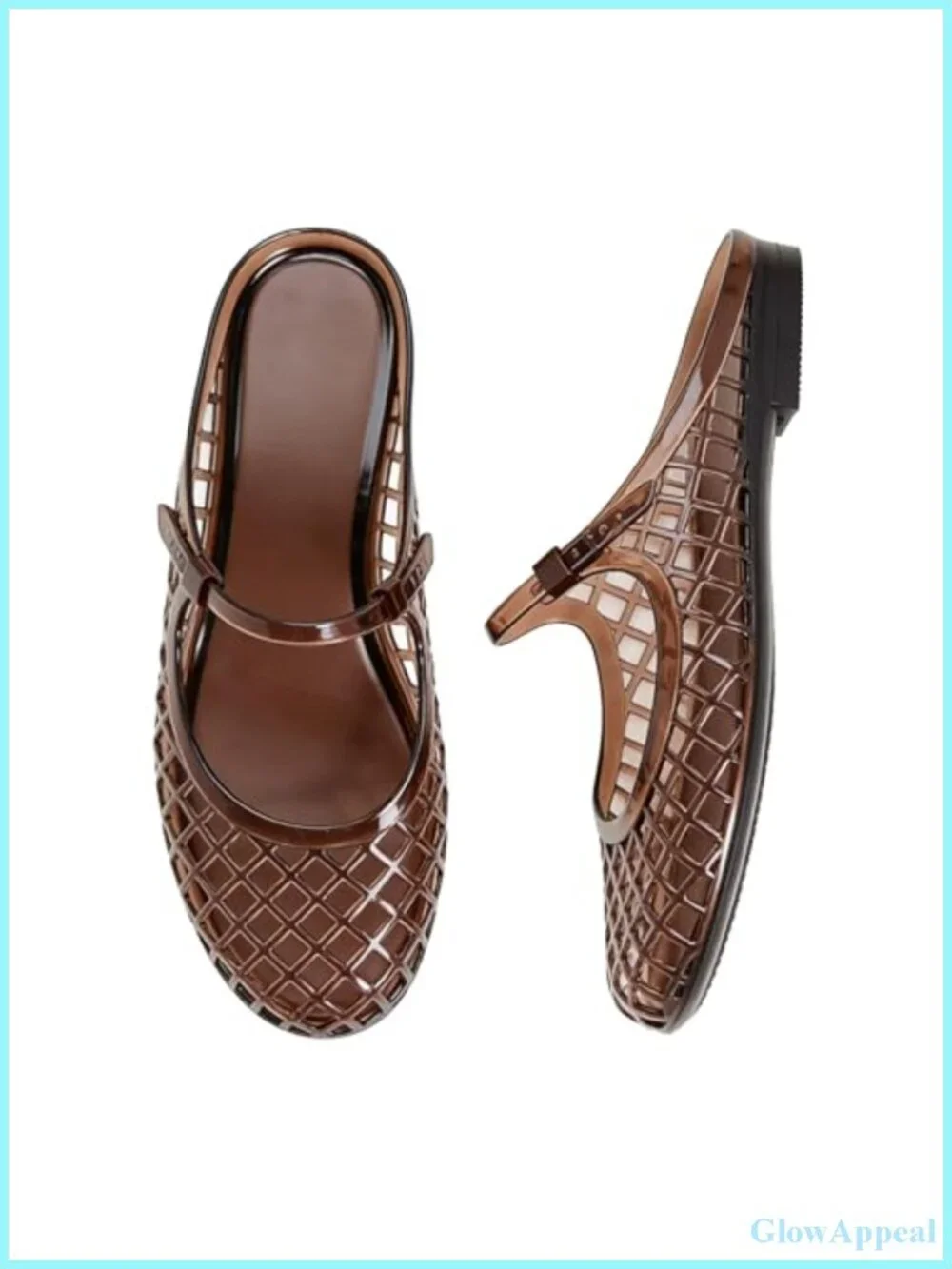 Women's Clear Jelly Mary Jane Flats Slingback Sandals Low Heel